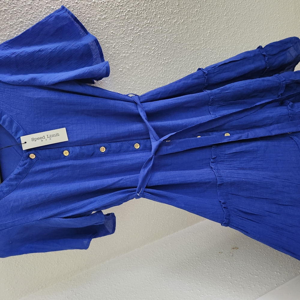 Blue Button-Up Dress